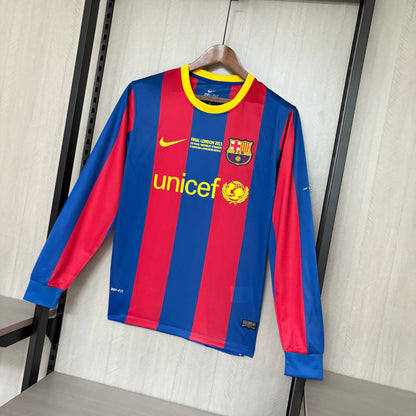 Camisa Retrô Manga Longa do Barcelona Home 2010/11 Torcedor