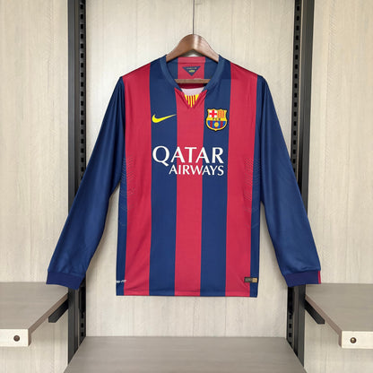 Camisa Retrô Manga Longa do Barcelona Home 2014/15 Torcedor