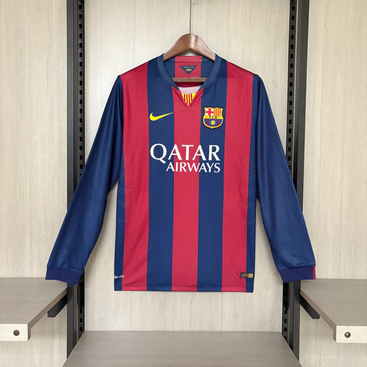 Camisa Retrô Manga Longa do Barcelona Home 2014/15 Torcedor