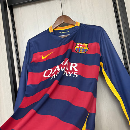 Camisa Retrô Manga Longa do Barcelona Home 2015/16 Torcedor