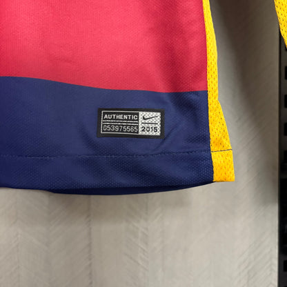 Camisa Retrô Manga Longa do Barcelona Home 2015/16 Torcedor