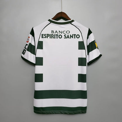 Camisa Retrô Sporting I Home 01/03 - Masculina - Verde e Branca - DA Sports Oficial