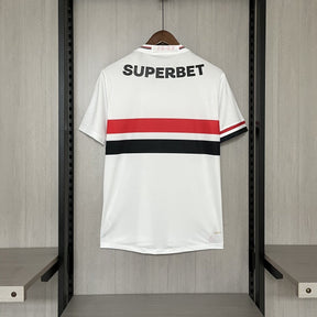 Camisa São Paulo 25/26 Casa New Balance Masculina - Branco+Vermelho - DA Sports Oficial