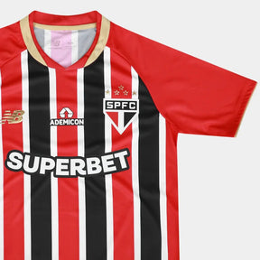 Camisa São Paulo 25/26 Fora New Balance Masculina - Preto+Vermelho - Jogador - DA Sports Oficial