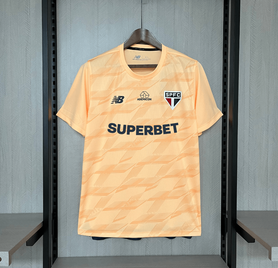 Camisa São Paulo Treino New Balance 24/25 Laranja (Com todos patrocinadores) - DA Sports Oficial