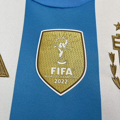 Camisa Seleção Argentina Home 2024/25 + Patch Campeão - Branca e Azul - DA Sports Oficial