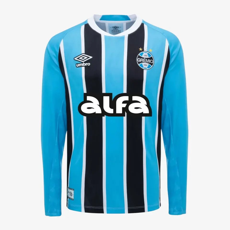 Camisa Umbro Grêmio 2025/26 I Manga Longa Patrocinio - DA Sports Oficial