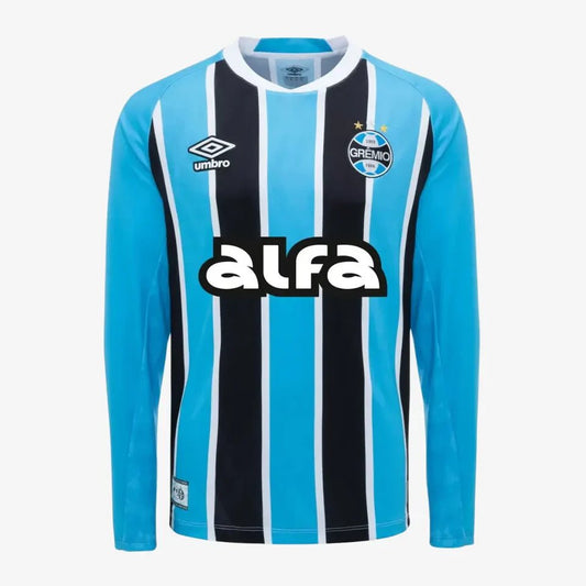 Camisa Umbro Grêmio 2025/26 I Manga Longa Patrocinio - DA Sports Oficial