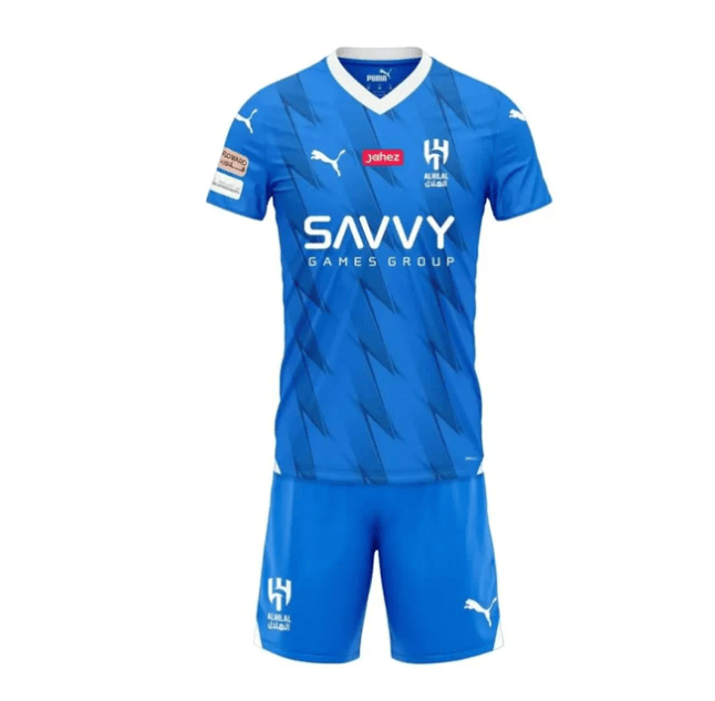 Conjunto Infantil Al - Hilal Home 23/24 - Azul - DA Sports Oficial