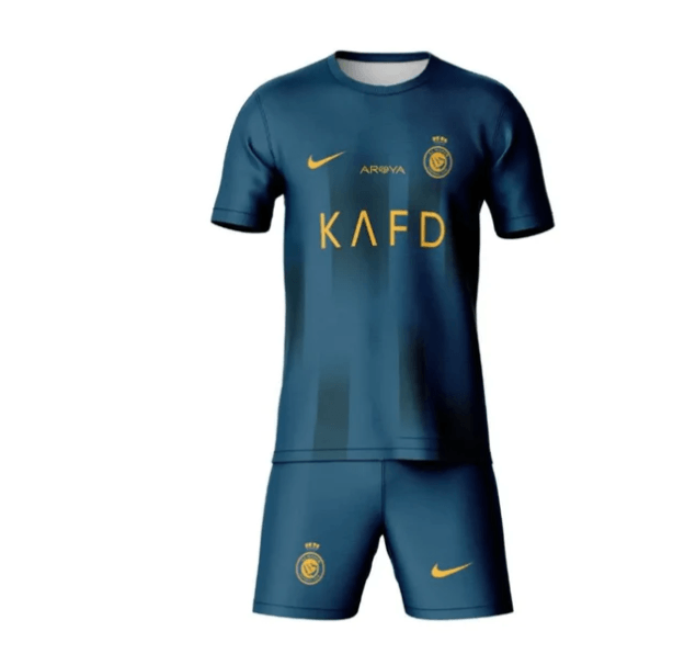 Conjunto Infantil Al - Nassr Away 23/24 - Marinho - DA Sports Oficial