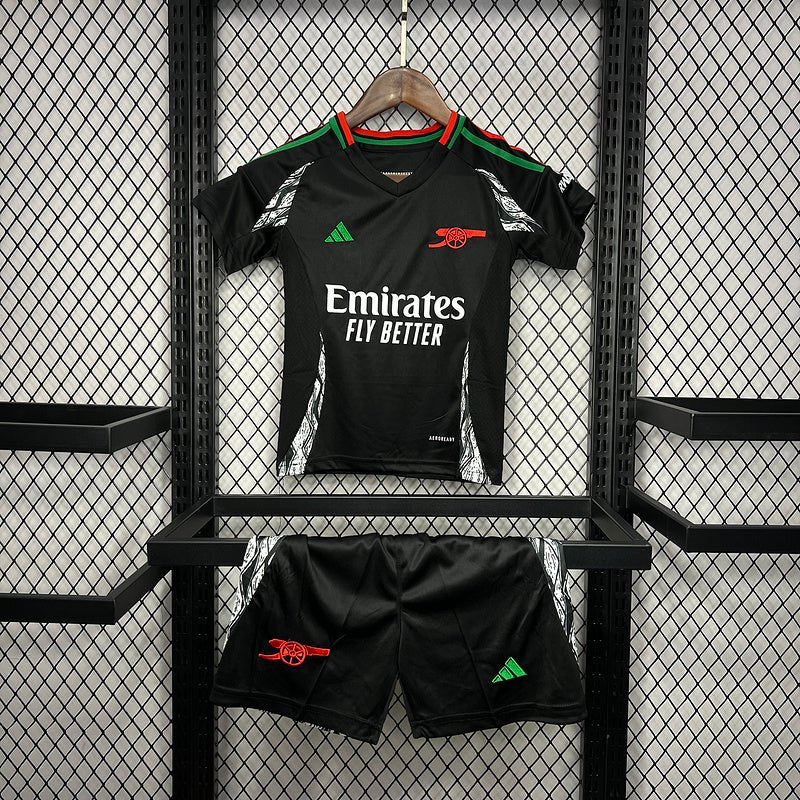 Conjunto Infantil Arsenal Away 24/25 - Preta - DA Sports Oficial