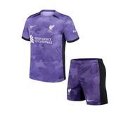 Conjunto Infantil Liverpool Third 23/24 - Roxo - DA Sports Oficial