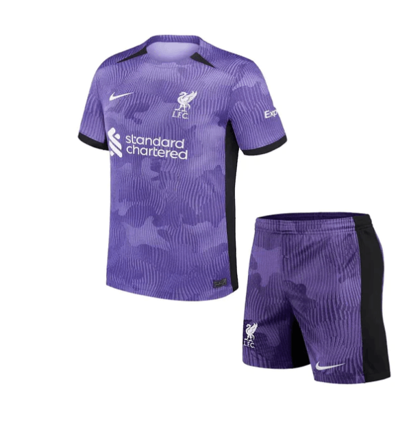 Conjunto Infantil Liverpool Third 23/24 - Roxo - DA Sports Oficial
