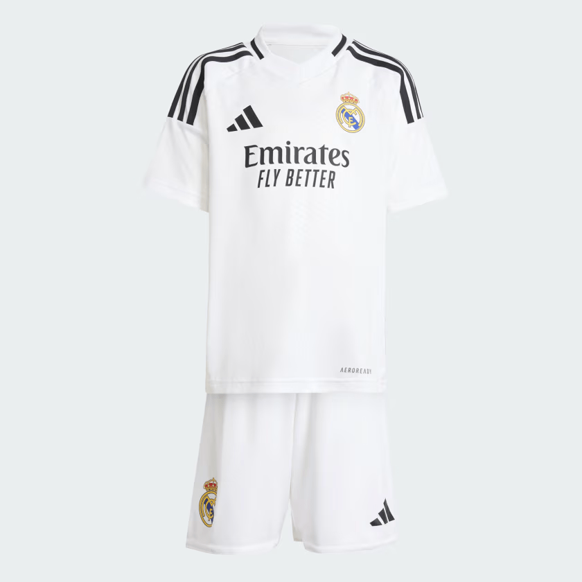 Conjunto Infantil Real Madrid Home 24/25 - Branco - DA Sports Oficial