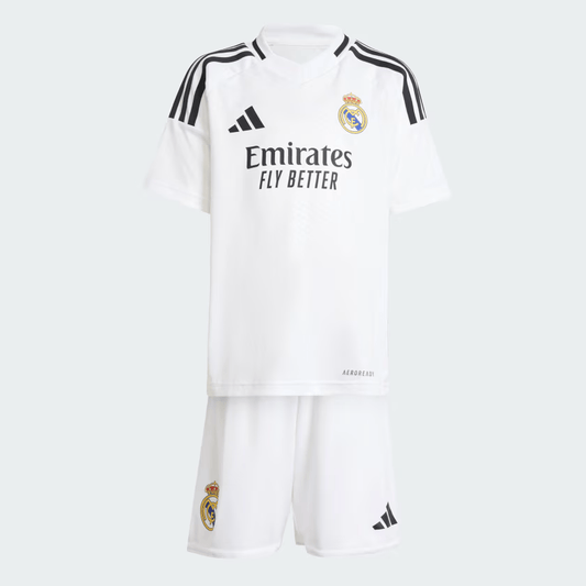 Conjunto Infantil Real Madrid Home 24/25 - Branco - DA Sports Oficial