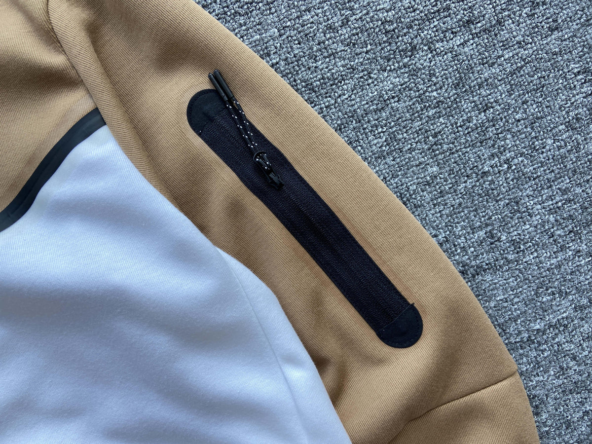 Conjunto Tech Fleece Nike - Bege/Branco - DA Sports Oficial