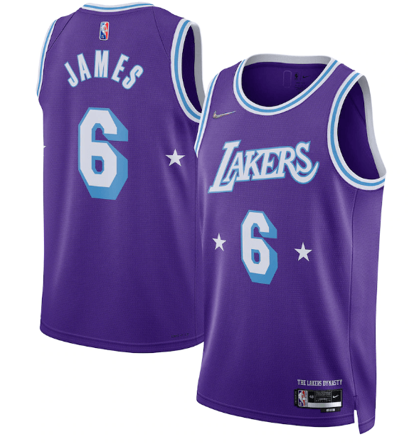 Regata NBA Los Angeles Lakers City Edition Diamante 75th Masculina