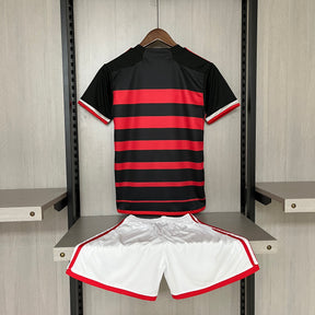 Kit Infantil  Flamengo I 24/25 s/n° Torcedor Adidas - Vermelho+Preto