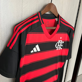 Camisa Flamengo I 2025  s/n° Torcedor Adidas Masculina - Vermelho+Preto