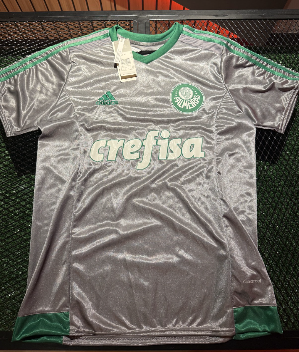 [PRONTA ENTREGA] Camisa Palmeiras III - 2015 - Retrô Masculino - Cinza