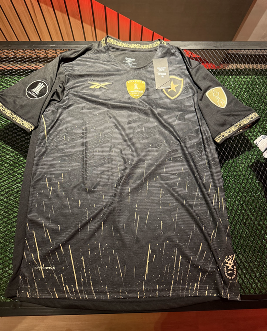 [PRONTA ENTREGA] Camisa Reebok Botafogo 24/25 Casa - Preta e dourado (com patchs)