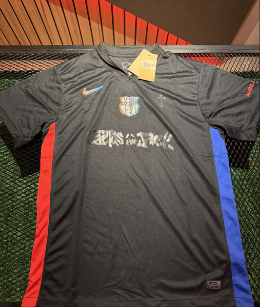 [PRONTA ENTREGA] Camisa Barcelona x Travis Scott Away 2024/25 Preta Masculina