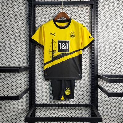 Kit Infantil Borussia Dortmund 23/24 - Amarelo/Preto - DA Sports Oficial