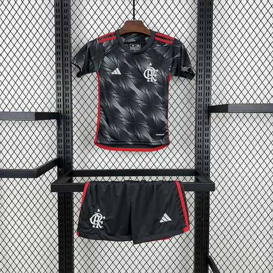 Kit Infantil Flamengo III 24/25 s/n° Torcedor Adidas - Cinza - DA Sports Oficial