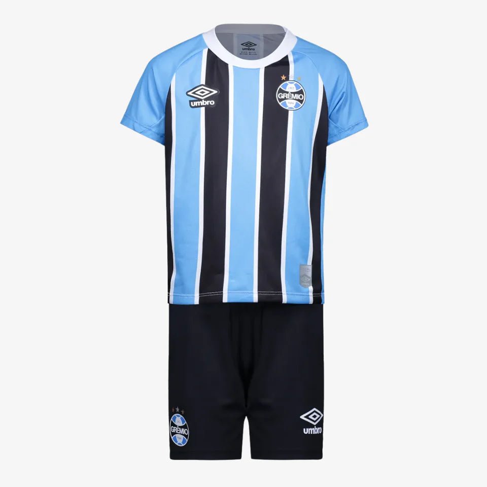 Kit Infantil Grêmio Home 2025 - Azul/Preto - DA Sports Oficial