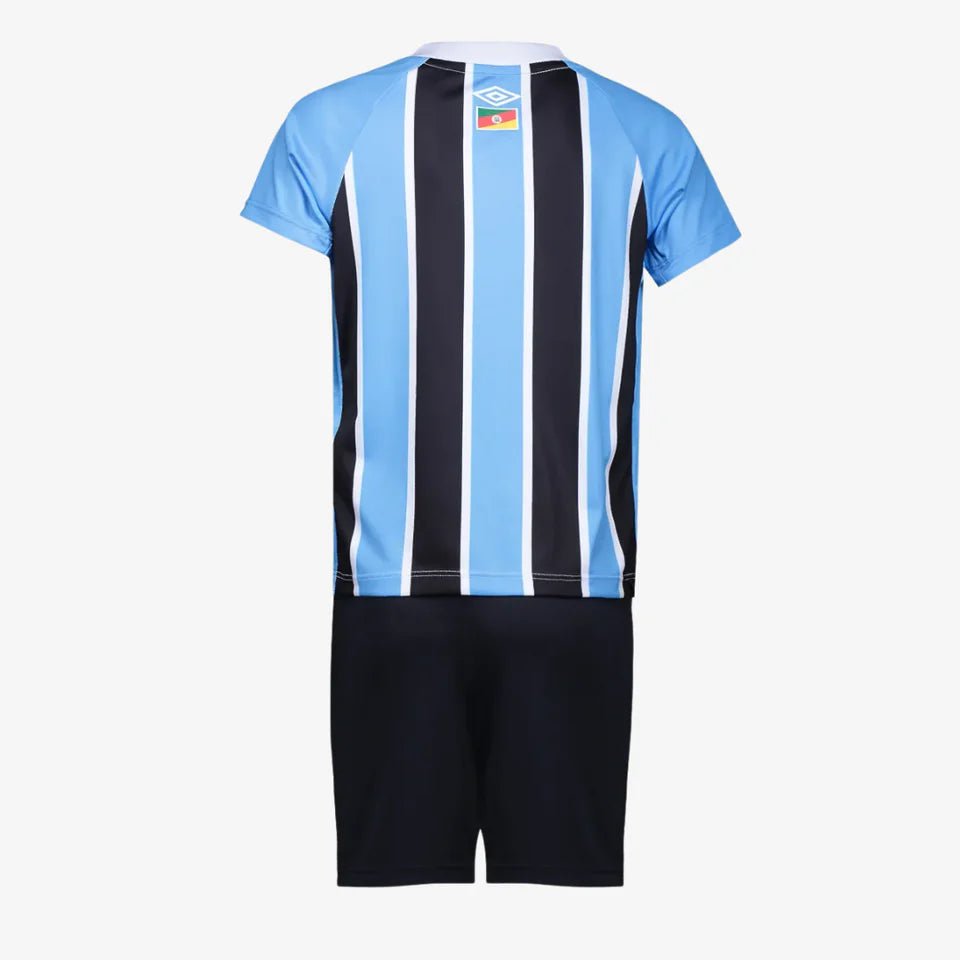 Kit Infantil Grêmio Home 2025 - Azul/Preto - DA Sports Oficial