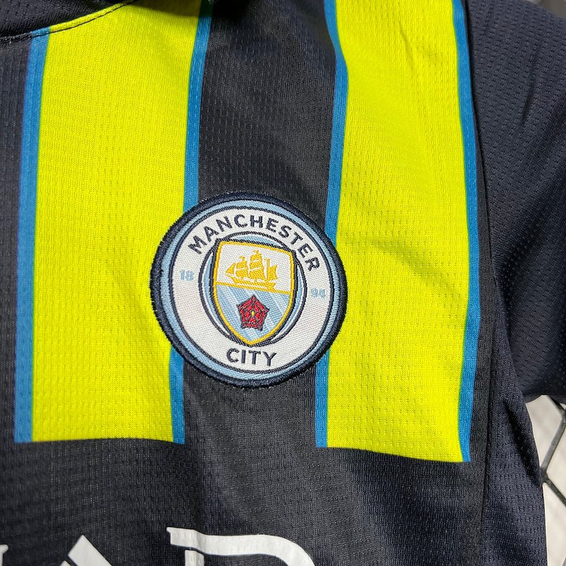 Kit Infantil Manchester City 24/25 - Preto e Verde - DA Sports Oficial