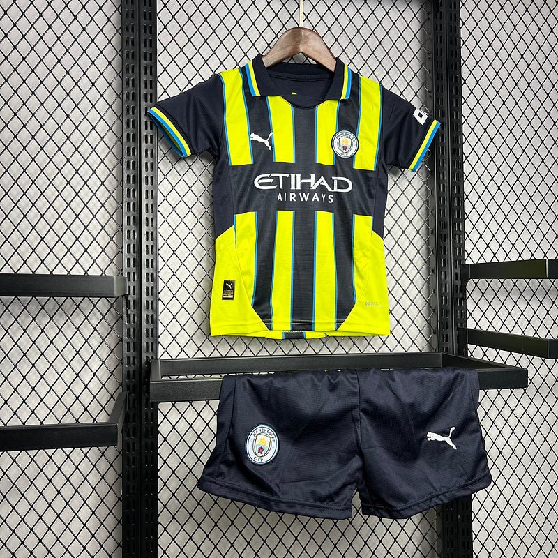 Kit Infantil Manchester City 24/25 - Preto e Verde - DA Sports Oficial