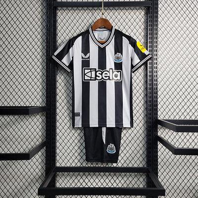 Kit Infantil New Castle United 23/24 - Preto/Branco - DA Sports Oficial