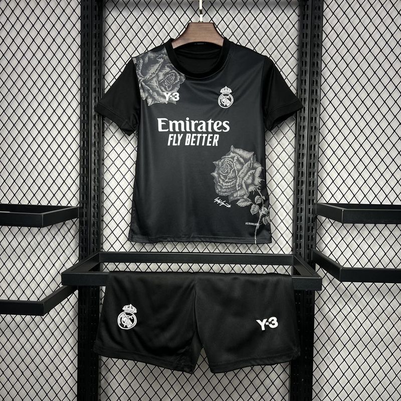 Kit Infantil Real Madrid Away 24/25 - Preto - DA Sports Oficial