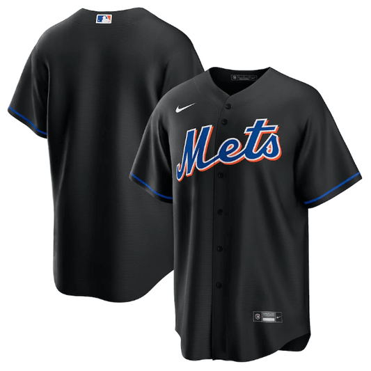 Camisa MLB New York Mets Jersey Preta Torcedor