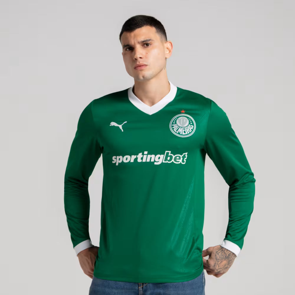 Camisa Palmeiras Manga Longa HOME Torcedor 2025