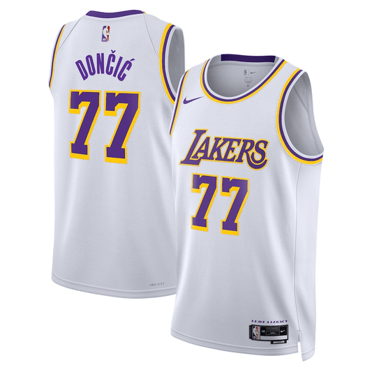 Regata NBA Nike Los Angeles Lakers nº 77 Luka Dončić Masculina - Branca - DA Sports Oficial