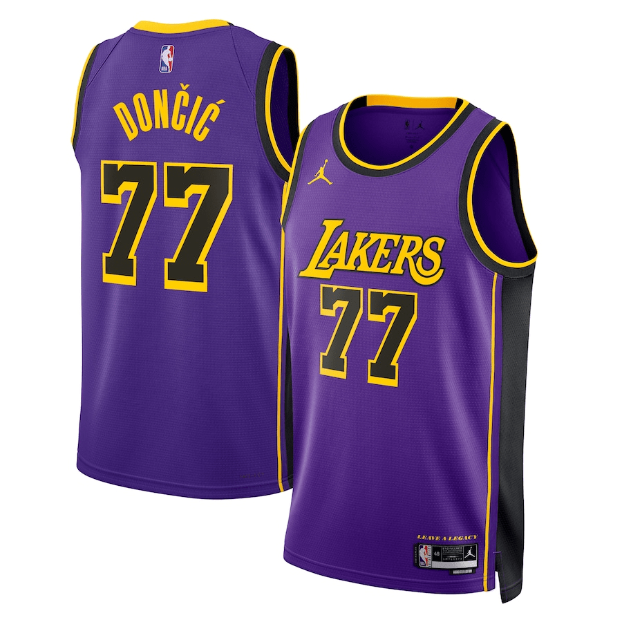 Regata NBA Nike Los Angeles Lakers nº 77 Luka Dončić Masculina - Roxo e Preto - DA Sports Oficial