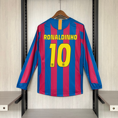 Camisa Retrô Manga Longa do Barcelona Home 2005/06 Torcedor