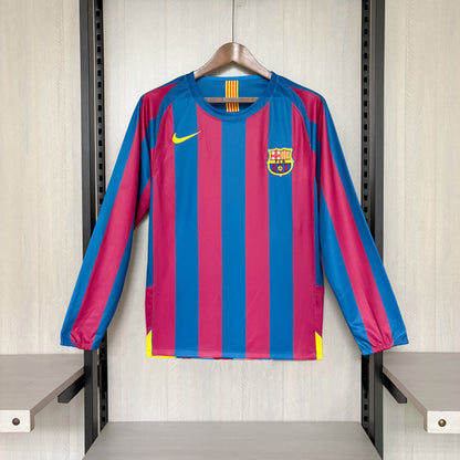 Camisa Retrô Manga Longa do Barcelona Home 2005/06 Torcedor