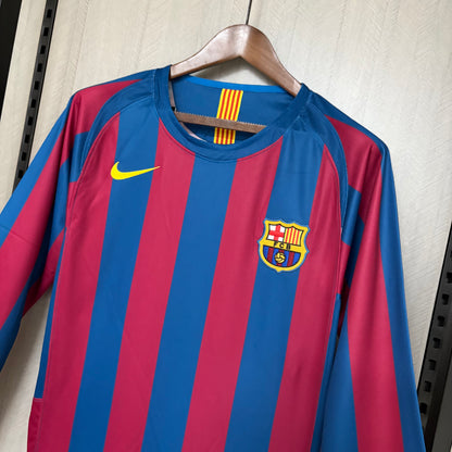 Camisa Retrô Manga Longa do Barcelona Home 2005/06 Torcedor