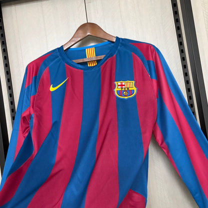Camisa Retrô Manga Longa do Barcelona Home 2005/06 Torcedor