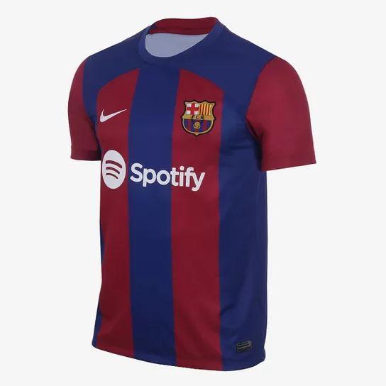 Camisa Barcelona I 23/24 Nike - Grená - DA Sports Oficial