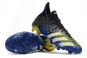 Chuteira Campo Adidas Predator Freak .1 FG Black/Blue/Yellow - Cano Alto - DA Sports Oficial