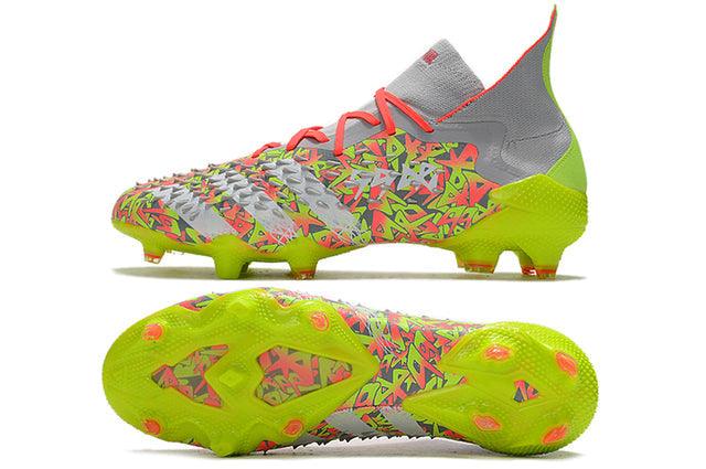 Chuteira Campo Adidas Predator Freak .1 FG Clear Grey/White/Solar Yellow - Cano Alto - DA Sports Oficial