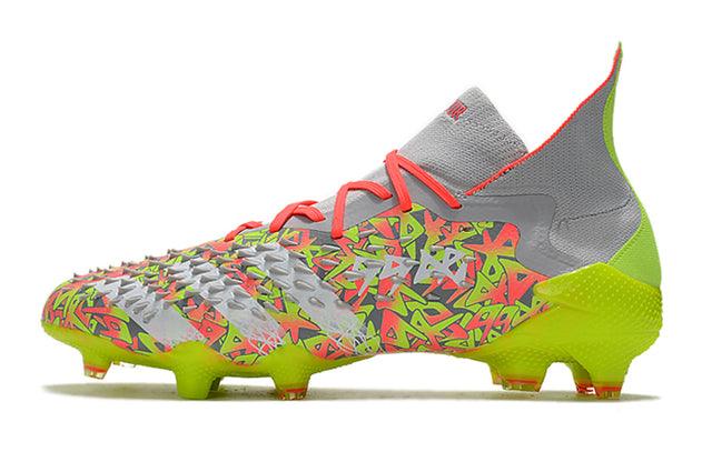 Chuteira Campo Adidas Predator Freak .1 FG Clear Grey/White/Solar Yellow - Cano Alto - DA Sports Oficial