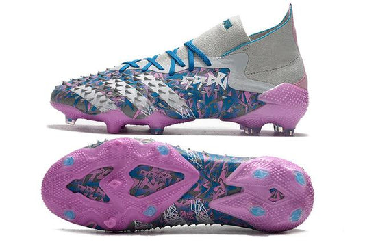 Chuteira Campo Adidas Predator Freak .1 FG Gray/Blue/Pink - Cano Alto - DA Sports Oficial