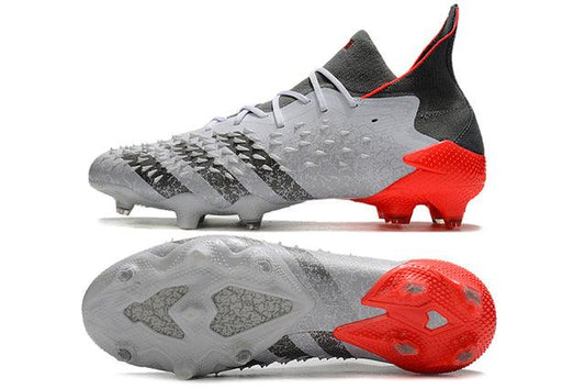 Chuteira Campo Adidas Predator Freak .1 FG White/Iron Metallic/Solar Red - Cano Alto - DA Sports Oficial
