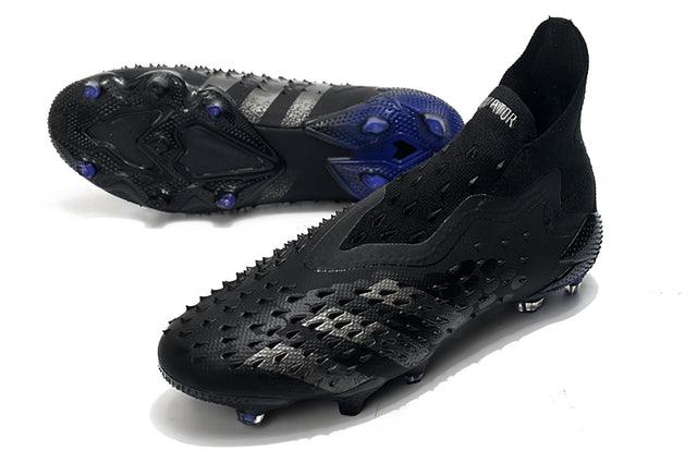 Chuteira Campo Adidas Predator Freak + FG Black/Blue - Cano Alto - DA Sports Oficial