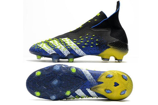 Chuteira Campo Adidas Predator Freak + FG Black/Blue/Yellow - Cano Alto - DA Sports Oficial